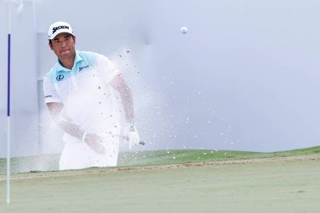 MEMPHIS, TN - AUGUST 15: Hideki Matsuyama hits a bunker shot on No. 17 during the first round of the FedEx St. Jude Championship, August 15, 2024 at TPC Southwind in Memphis, Tennessee. (Photo by Matthew Maxey Icon Sportswire) GOLF: AUG 15 PGA, Golf Herren FedExCup Playoffs - FedEx St. Jude Championship EDITORIAL USE ONLY Icon24081559