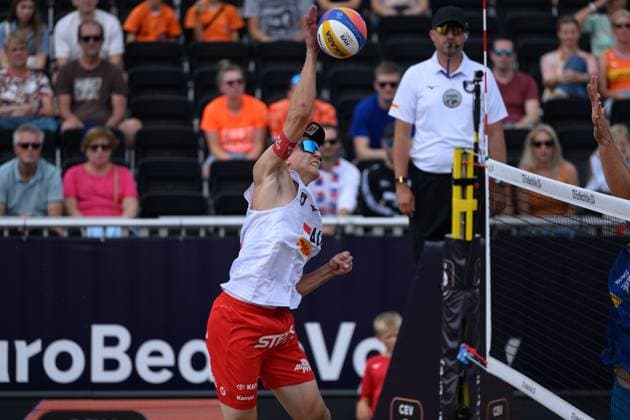 European Championships Beach Volleyball, 16 08 2024, The Hague Julian Hörl European Championships Beach Volleyball, The Hague on 16 08 2024 Copyright: xBEAUTIFULxSPORTS PeterxWeberx