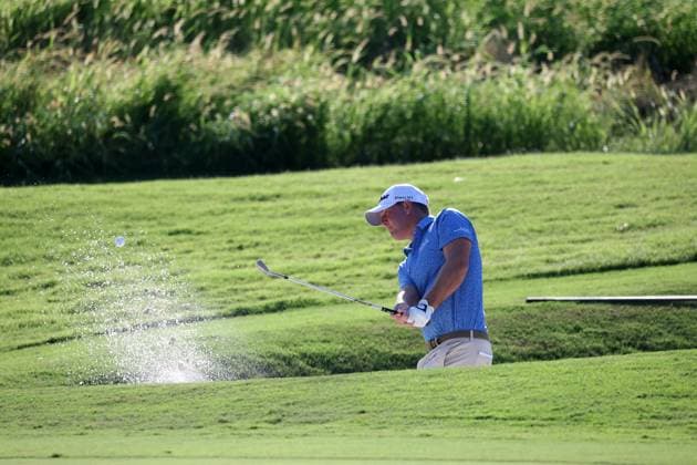 MEMPHIS, TN - AUGUST 16: Tom Hoge (USA) during the second round of the 2024 FedEx St. Jude Championship on August 16, 2024 at TPC Southwind in Memphis, Tennessee. (Photo by Michael Wade Icon Sportswire) GOLF: AUG 16 PGA, Golf Herren FedExCup Playoffs - FedEx St. Jude Championship EDITORIAL USE ONLY Icon08162412
