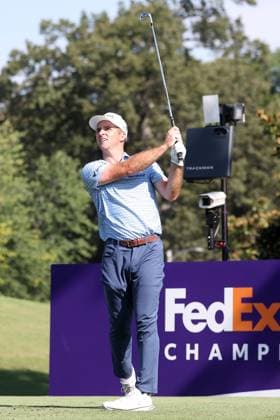 MEMPHIS, TN - AUGUST 16: Denny McCarthy (USA) during the second round of the 2024 FedEx St. Jude Championship on August 16, 2024 at TPC Southwind in Memphis, Tennessee. (Photo by Michael Wade Icon Sportswire) GOLF: AUG 16 PGA, Golf Herren FedExCup Playoffs - FedEx St. Jude Championship EDITORIAL USE ONLY Icon08162424