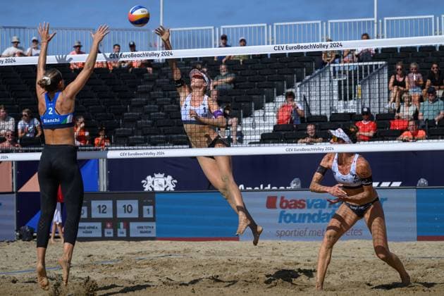 European Championships Beach Volleyball, 16 08 2024, The Hague Anouk Verge Depre SUI European Championships Beach Volleyball, The Hague on 16 08 2024 Copyright: xBEAUTIFULxSPORTS PeterxWeberx