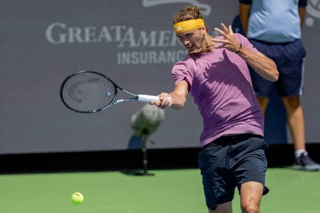 August 16, 2024, Mason, Ohio, U.S: Alexander Zverev (GER) hits a forehand shot during FridayÃ¢â‚¬â ¢s Round of Sixteen at the Cincinnati Open at the Lindner Family Tennis Center , Mason, Oh. Mason U.S - ZUMAs304 20240816_zaf_s304_053 Copyright: xScottxStuartx