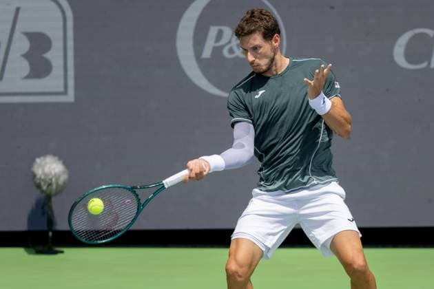 August 16, 2024, Mason, Ohio, U.S: Pablo Carreno Busta (ESP) hits a forehand shot during FridayÃ¢â‚¬â ¢s Round of Sixteen at the Cincinnati Open at the Lindner Family Tennis Center , Mason, Oh. Mason U.S - ZUMAs304 20240816_zaf_s304_068 Copyright: xScottxStuartx