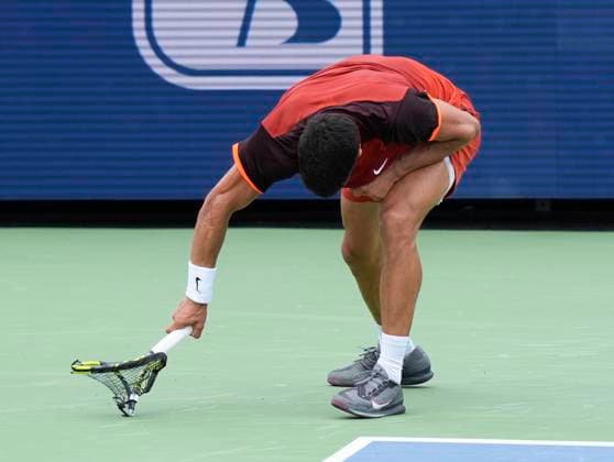 August 16, 2024: Carlos Alcaraz (ESP) loses to Gael Monfils (FRA) 4-6, 7-6, 6-4, at the Cincinnati Open being played at Lindner Family Tennis Center in Mason, Ohio, {USA} Ã‚ Tennisclix Cal Media Mason USA - ZUMAc04_ 20240816_zma_c04_038 Copyright: xLesliexBillmanx