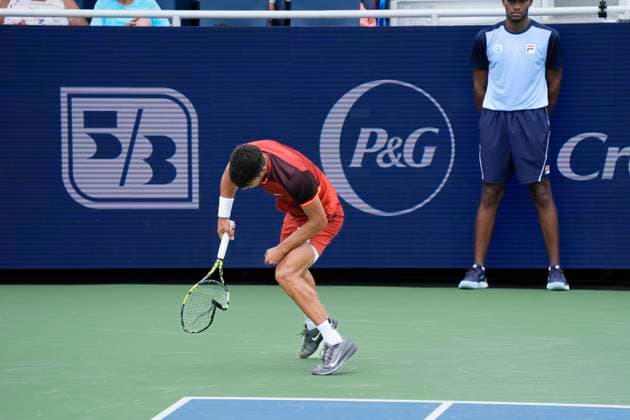 August 16, 2024: Carlos Alcaraz (ESP) loses to Gael Monfils (FRA) 4-6, 7-6, 6-4, at the Cincinnati Open being played at Lindner Family Tennis Center in Mason, Ohio, {USA} Ã‚ Tennisclix Cal Media Mason USA - ZUMAc04_ 20240816_zma_c04_026 Copyright: xLesliexBillmanx