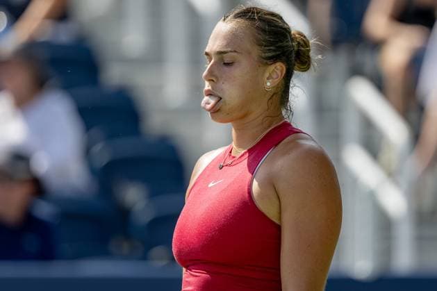 August 16, 2024, Mason, Ohio, U.S: Aryna Sabalenka (BLR) reacts to a shot during FridayÃ¢â‚¬â ¢s Round of Sixteen at the Cincinnati Open at the Lindner Family Tennis Center , Mason, Oh. Mason U.S - ZUMAs304 20240816_zaf_s304_111 Copyright: xScottxStuartx