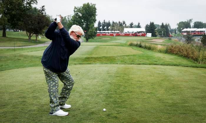 Sport Bilder des Tages August 16, 2024, Calgary, Ab, CANADA: John Daly, of the United States, hits from the ninth tee during the PGA, Golf Herren Tour Champions golf event in Calgary, Alta., Friday, Aug. 16, 2024. John Daly,  - ZUMAc35_ 20240816_zaf_c35_086 Copyright: xJeffxMcintoshx