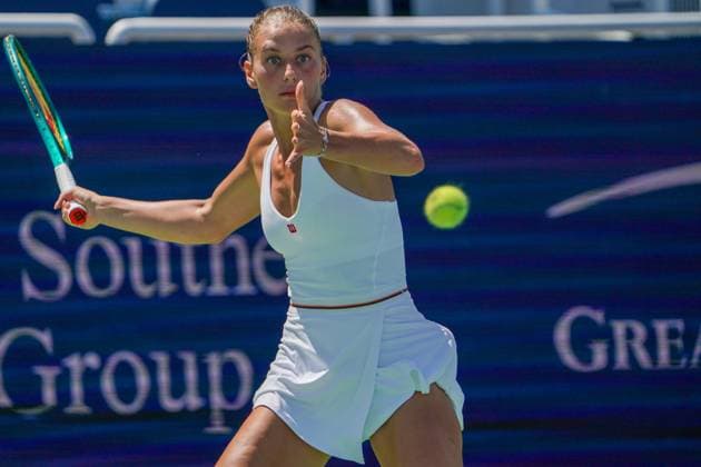 Cincinnati Open: Second And Third Round Matches Marta Kostyuk is playing during her third-round match at the Cincinnati Open tennis tournament in Mason, Ohio, on August 16, 2024. Mason Ohio United States  Copyright: xJasonxWhitmanx originalFilename:whitman-cincinna240816_npm9o.jpg