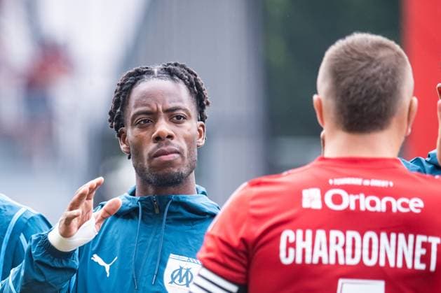 Elye Wahi (OM) FOOTBALL : Stade Brestois vs OM - Ligue 1 - Journée 1 - 17 08 2024 BaptisteAutissier Panoramic 