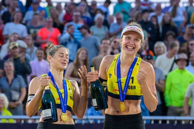 European Championships Beach Volleyball, 17 08 2024, The Hague Cinja Tillmann, Svenja Mueller GER European Championships Beach Volleyball, The Hague on 17 08 2024 Copyright: xBEAUTIFULxSPORTS PeterxWeberx