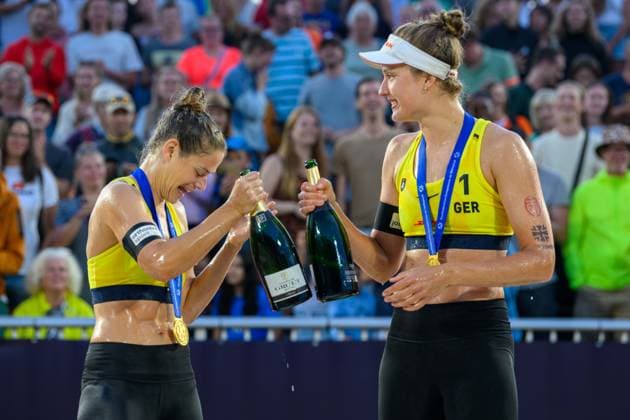 European Championships Beach Volleyball, 17 08 2024, The Hague Cinja Tillmann GER , Svenja Mueller GER European Championships Beach Volleyball, The Hague on 17 08 2024 Copyright: xBEAUTIFULxSPORTS PeterxWeberx