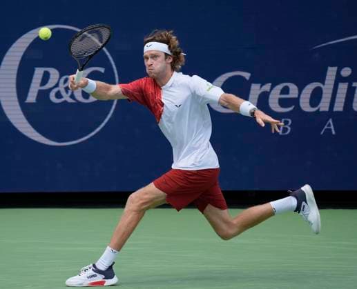 August 17, 2024: Andrey Rublev (RUS) loses to Jannik Sinner (ITA) 4-6, 7-5, 6-4 at the Cincinnati Open being played at Lindner Family Tennis Center in Mason, Ohio, {USA} Ã‚ Tennisclix Cal Media Mason USA - ZUMAc04_ 20240817_zma_c04_252 Copyright: xLesliexBillmanx
