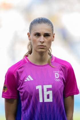 Olympic Games, Olympische Spiele, Olympia, OS Paris 2024 - Football Women - United States v Germany Jule Brand (16 Germany) are seen at the Olympic Games Paris 2024 Women semi-final football match between United States and Germany at Stade de Lyon in Lyon, France. Ane Frosaker SPP Copyright: xAnexFrosakerx xSPPx daniela_porcelli_sports_press_photo_183123