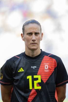 Olympic Games, Olympische Spiele, Olympia, OS Paris 2024 - Football Women - United States v Germany Goalkeeper Ann-Katrin Berger (12 Germany) are seen at the Olympic Games Paris 2024 Women semi-final football match between United States and Germany at Stade de Lyon in Lyon, France. Ane Frosaker SPP Copyright: xAnexFrosakerx xSPPx daniela_porcelli_sports_press_photo_183137