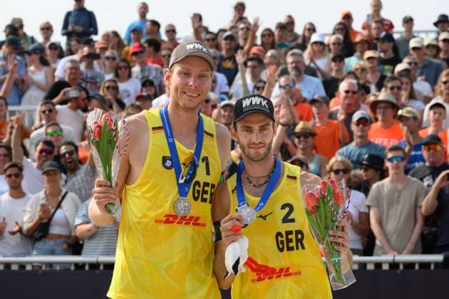European Championships Beach Volleyball, 18 08 2024, The Hague Nils Ehlers GER , Clemens Wickler GER European Championships Beach Volleyball, The Hague on 18 08 2024 Copyright: xBEAUTIFULxSPORTS PeterxWeberx
