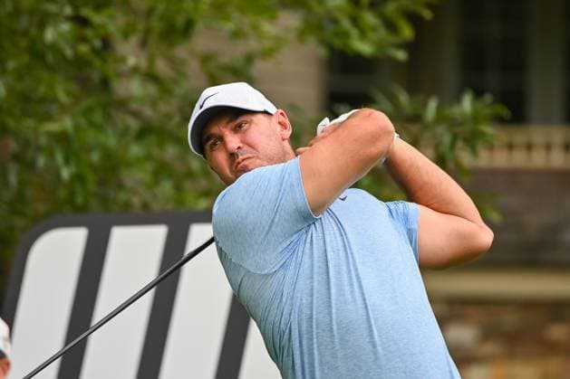 WHITE SULPHUR SPRINGS, WV - AUGUST 18: Smash GC s Captain Brooks Koepka watches his shot from the fourth tee during the final round of LIV Golf Greenbrier tournament at The Greenbrier Resort on August 18, 2024, in White Sulphur Springs, WV.(Photo by Brian Bishop Icon Sportswire) GOLF: AUG 18 LIV Golf League Greenbrier EDITORIAL USE ONLY Icon240818026