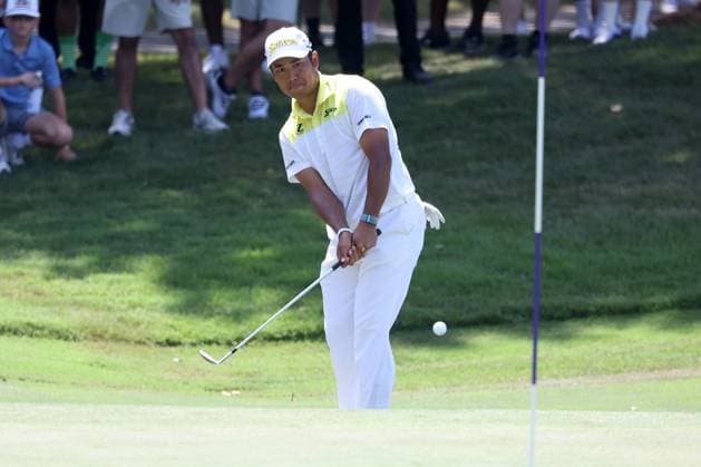 MEMPHIS, TN - AUGUST 18: Hideki Matsuyama (JAP) during the final round of the 2024 FedEx St. Jude Championship on August 18, 2024 at TPC Southwind in Memphis, Tennessee. (Photo by Michael Wade Icon Sportswire) GOLF: AUG 18 PGA, Golf Herren FedExCup Playoffs - FedEx St. Jude Championship EDITORIAL USE ONLY Icon08182402