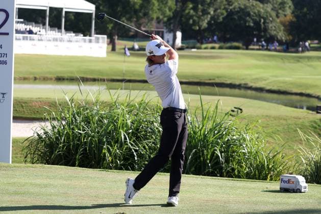 MEMPHIS, TN - AUGUST 18: Jake Knapp (USA) during the final round of the 2024 FedEx St. Jude Championship on August 18, 2024 at TPC Southwind in Memphis, Tennessee. (Photo by Michael Wade Icon Sportswire) GOLF: AUG 18 PGA, Golf Herren FedExCup Playoffs - FedEx St. Jude Championship EDITORIAL USE ONLY Icon08182409