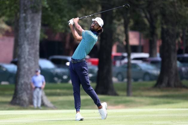 MEMPHIS, TN - AUGUST 18: Akshay Bhatia (USA) during the final round of the 2024 FedEx St. Jude Championship on August 18, 2024 at TPC Southwind in Memphis, Tennessee. (Photo by Michael Wade Icon Sportswire) GOLF: AUG 18 PGA, Golf Herren FedExCup Playoffs - FedEx St. Jude Championship EDITORIAL USE ONLY Icon08182429