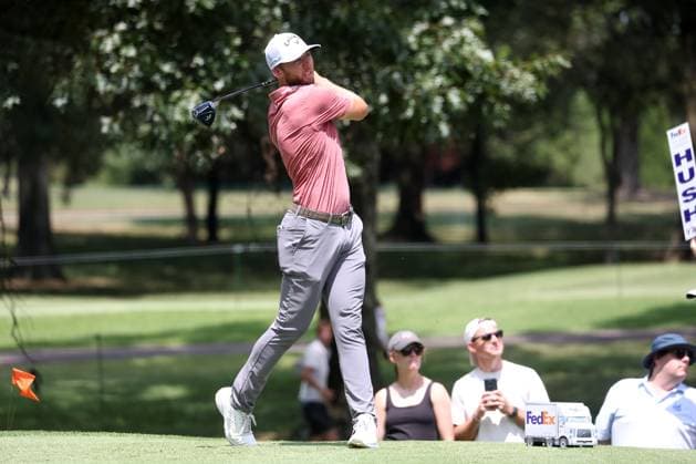 MEMPHIS, TN - AUGUST 18: Sam Burns (USA) during the final round of the 2024 FedEx St. Jude Championship on August 18, 2024 at TPC Southwind in Memphis, Tennessee. (Photo by Michael Wade Icon Sportswire) GOLF: AUG 18 PGA, Golf Herren FedExCup Playoffs - FedEx St. Jude Championship EDITORIAL USE ONLY Icon08182438