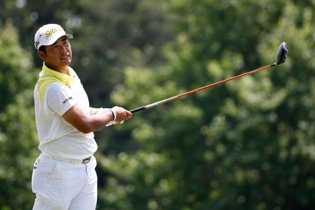 MEMPHIS, TN - AUGUST 18: Hideki Matsuyama watches his drive off No. 3 during the final round of the FedEx St. Jude Championship, August 18, 2024 at TPC Southwind in Memphis, Tennessee. (Photo by Matthew Maxey Icon Sportswire) GOLF: AUG 18 PGA, Golf Herren FedExCup Playoffs - FedEx St. Jude Championship EDITORIAL USE ONLY Icon240818009