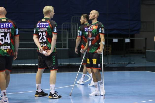 19 08 2024, xgox, Handball Daikin HBL, SC Magdeburg photo appointment 2024 2025 emspor, v l Magnus Saugstrup Magdeburg, 23 , Tim Hornke Magdeburg, 17 Magdeburg