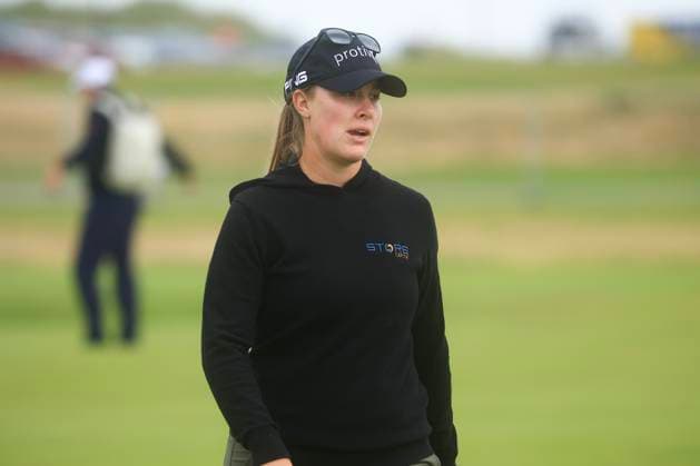 19th August 2024; Old Course at St Andrews, St Andrews, Fife, Scotland; AIG Womens Open Golf, Practice Day 1; Jennifer Kupcho of the USA on the tee of the seventeenth hole of the Old Course, St Andrews Links during a practice round at the AIG Women& x2019;s Open  ActionPlus12683335 DavidxYoung