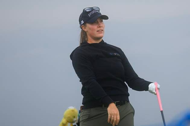 19th August 2024; Old Course at St Andrews, St Andrews, Fife, Scotland; AIG Womens Open Golf, Practice Day 1; Jennifer Kupcho of the USA watches the result of her tee shot on the seventeenth hole of the Old Course, St Andrews Links during a practice round at the AIG Women& x2019;s Open  ActionPlus12683337 DavidxYoung