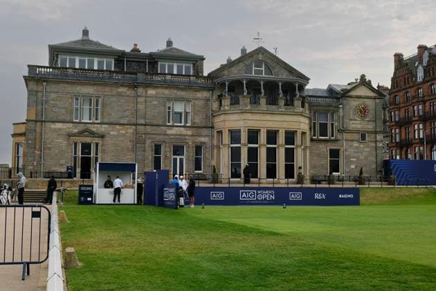 19th August 2024; Old Course at St Andrews, St Andrews, Fife, Scotland; AIG Womens Open Golf, Practice Day 1; The first tee of the Old Course, St Andrews Links during a practice round at the AIG Women& x2019;s Open  ActionPlus12683341 DavidxYoung