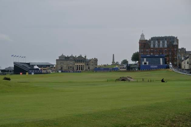 19th August 2024; Old Course at St Andrews, St Andrews, Fife, Scotland; AIG Womens Open Golf, Practice Day 1; The first and eighteenth hole of the Old Course, St Andrews Links during a practice round at the AIG Women& x2019;s Open  ActionPlus12683343 DavidxYoung
