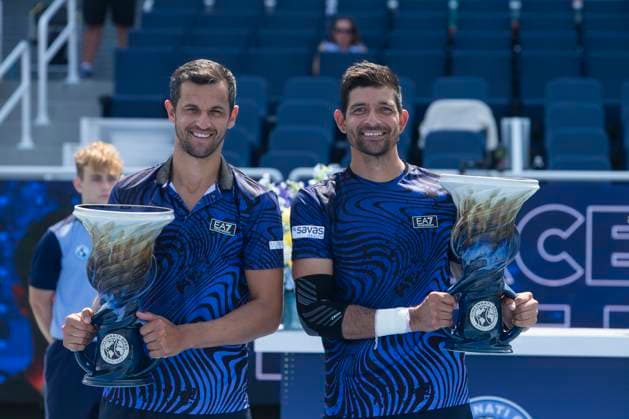 August 19, 2024, Mason, Oh, USA: 2024 Cincinnati Open Tennis, 2024 08 19 - Marcelo Arevalo (right) and Mate Pavic beat Mackenzie Mcdonald and Alex Michelsen in the men s doubles. ZUMAPress Mason USA - ZUMAn24_ 20240819_zaf_n24_002 Copyright: xWallyxNellx