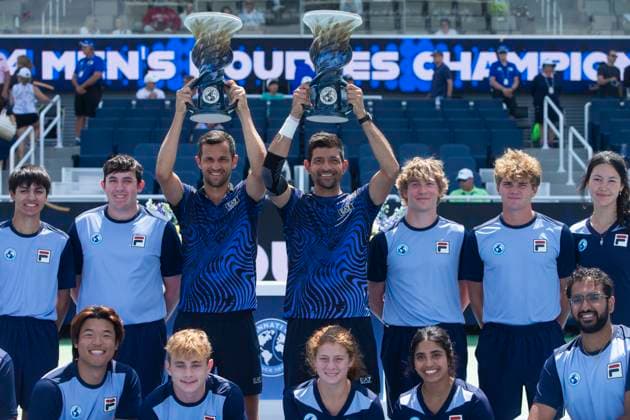 August 19, 2024, Mason, Oh, USA: 2024 Cincinnati Open Tennis, 2024 08 19 - Marcelo Arevalo (right) and Mate Pavic beat Mackenzie Mcdonald and Alex Michelsen in the men s doubles. ZUMAPress Mason USA - ZUMAn24_ 20240819_zaf_n24_005 Copyright: xWallyxNellx