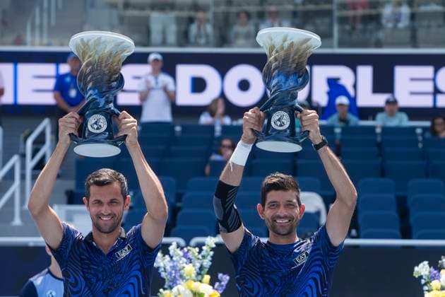 August 19, 2024, Mason, Oh, USA: 2024 Cincinnati Open Tennis, 2024 08 19 - Marcelo Arevalo (right) and Mate Pavic beat Mackenzie Mcdonald and Alex Michelsen in the men s doubles. ZUMAPress Mason USA - ZUMAn24_ 20240819_zaf_n24_006 Copyright: xWallyxNellx
