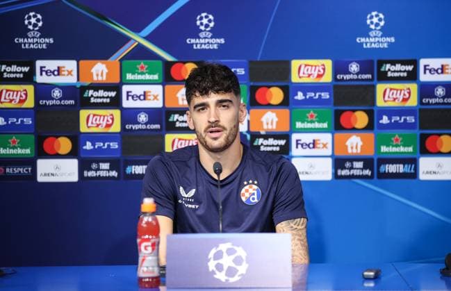 Dinamo Zagreb press conference, PK, Pressekonferenz - Champions League Play-off Sandro Kulenovic of Dinamo Zagreb speaks during a press conference ahead UEFA Champions League Qualifying Play-Off First Leg match at Stadion Maksimir on August 19, 2024 in Zagreb, Croatia.  SlavkoxMidzor PIXSELL