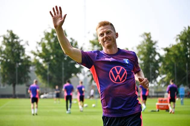 MALMÖ, SWEDEN 20240820 Malmö FFs Anders Christiansen during training at Eleda Stadium in Malmö ahead of tomorrows Champions League qualifier against Sparta Prague MALMÖ SWEDEN x50090x  Copyright: xJohanxNilsson TTx MALMÖ FF TRÄNAR INFÖR CL KVAL MOT SPARTA PRAG
