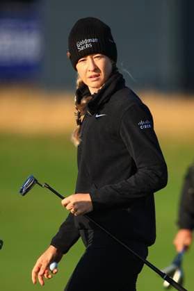 20th August 2024; Old Course at St Andrews, St Andrews, Fife, Scotland; AIG Womens Open Golf, Practice Day 2; Nelly Korda of the USA on the first green of the Old Course, St Andrews Links during a practice round at the AIG Women& x2019;s Open  ActionPlus12683370 DavidxYoung