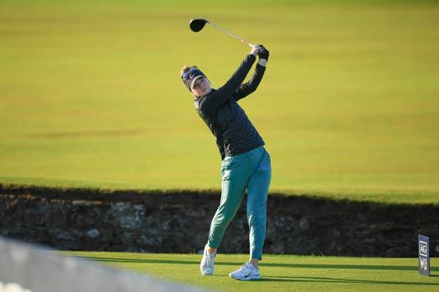 20th August 2024; Old Course at St Andrews, St Andrews, Fife, Scotland; AIG Womens Open Golf, Practice Day 2; Gabriela Ruffels of Australia tees off on the second hole of the Old Course, St Andrews Links during a practice round at the AIG Women& x2019;s Open  ActionPlus12683371 DavidxYoung