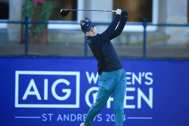 20th August 2024; Old Course at St Andrews, St Andrews, Fife, Scotland; AIG Womens Open Golf, Practice Day 2; Gabriela Ruffels of Australia tees off on the first hole of the Old Course, St Andrews Links during a practice round at the AIG Women& x2019;s Open  ActionPlus12683358 DavidxYoung