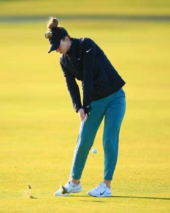 20th August 2024; Old Course at St Andrews, St Andrews, Fife, Scotland; AIG Womens Open Golf, Practice Day 2; Gabriela Ruffels of Australia hits a shot from the fairway on the first hole of the Old Course, St Andrews Links during a practice round at the AIG Women& x2019;s Open  ActionPlus12683362 DavidxYoung