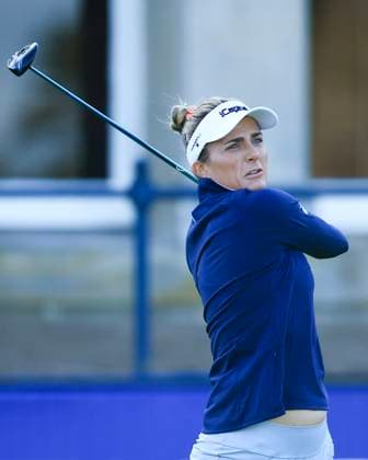 20th August 2024; Old Course at St Andrews, St Andrews, Fife, Scotland; AIG Womens Open Golf, Practice Day 2; Lexi Thompson of the USA tees off on the first hole of the Old Course, St Andrews Links during a practice round at the AIG Women& x2019;s Open  ActionPlus12683377 DavidxYoung
