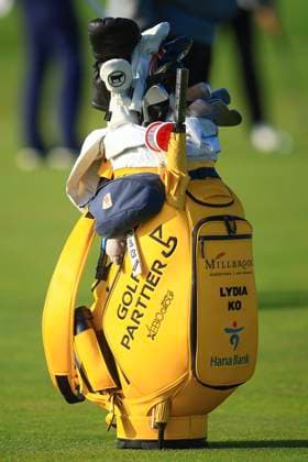 20th August 2024; Old Course at St Andrews, St Andrews, Fife, Scotland; AIG Womens Open Golf, Practice Day 2; Lydia Ko of New Zealand& x2019;s golf bag  ActionPlus12683394 DavidxYoung