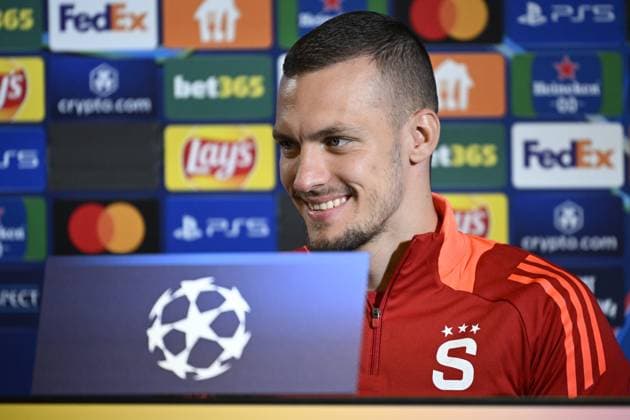MALMÖ, SWEDEN 20240820 Sparta Pragues player Lukas Haraslin during the press conference before the Champions League qualifier against Malmö FF MALMÖ SWEDEN x50090x  Copyright: xJohanxNilsson TTx PRESSTRÄFF SPARTA PRAG INFÖR CHAMPIONS LEAGUE-KVAL