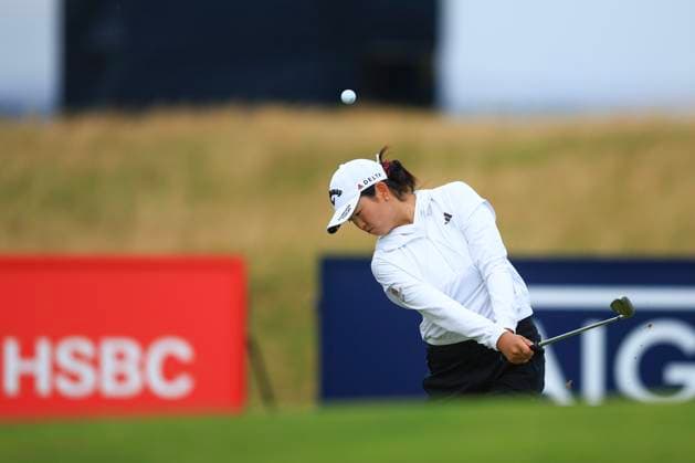 20th August 2024; Old Course at St Andrews, St Andrews, Fife, Scotland; AIG Womens Open Golf, Practice Day 2; Rose Zhang of the USA pitches to the 17th green of the Old Course, St Andrews Links during a practice round at the AIG Women& x2019;s Open  ActionPlus12683438 DavidxYoung