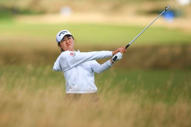 20th August 2024; Old Course at St Andrews, St Andrews, Fife, Scotland; AIG Womens Open Golf, Practice Day 2; Rose Zhang of the USA plays from the rough on the fifteenth hole of the Old Course, St Andrews Links during a practice round at the AIG Women& x2019;s Open  ActionPlus12683420 DavidxYoung