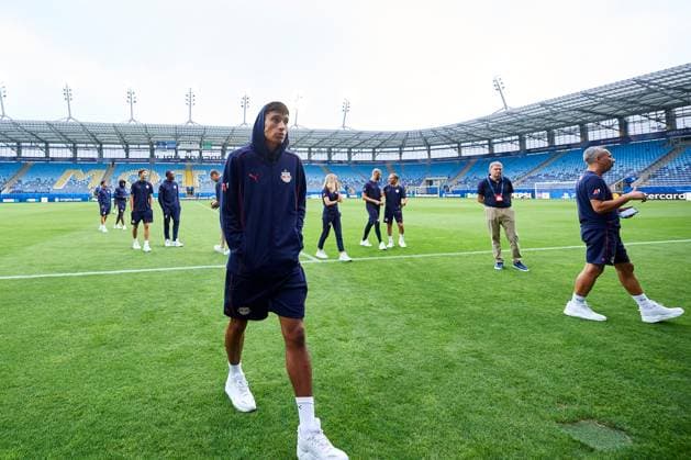 SOCCER - UEFA CL, Kyiv vs RBS LUBLIN,POLAND,20.AUG.24 - SOCCER - UEFA Champions League, qualification, FC Dynamo Kyiv vs Red Bull Salzburg, preview, walk around RBS. Image shows Adam Daghim (RBS).  GEPAxpictures xAdamxNurkiewicz