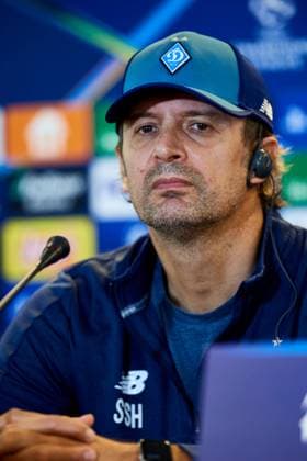 SOCCER - UEFA CL, Kyiv vs RBS LUBLIN,POLAND,20.AUG.24 - SOCCER - UEFA Champions League, qualification, FC Dynamo Kyiv vs Red Bull Salzburg, preview, press conference, PK, Pressekonferenz Kyiv. Image shows head coach Oleksandr Shovkovskyi (Kyiv).  GEPAxpictures xAdamxNurkiewicz