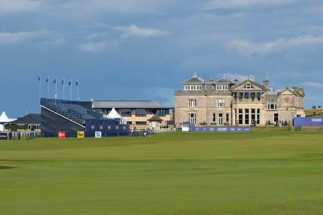 20th August 2024; Old Course at St Andrews, St Andrews, Fife, Scotland; AIG Womens Open Golf, Practice Day 2; The R&amp;A clubhouse and first fairway of the Old Course, St Andrews Links during a practice round at the AIG Women& x2019;s Open  ActionPlus12683459 DavidxYoung