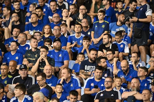 GNK Dinamo Zagreb v Qarabag - UEFA Champions Qualifying Play-Off: First Leg ZAGREB, CROATIA - AUGUST 20: Dinamo suppporters cheer on the stands during the UEFA Champions Qualifying Play-Off First Leg match between GNK Dinamo Zagreb and Qarabag at Stadion Maksimir on August 20, 2024 in Zagreb, Croatia.  JosipxRegovic PIXSELL