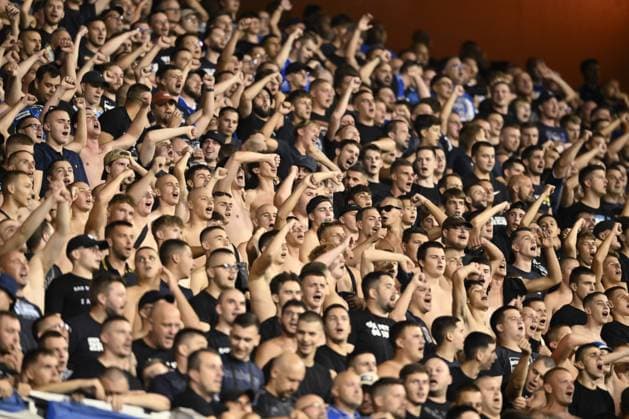 GNK Dinamo Zagreb v Qarabag - UEFA Champions Qualifying Play-Off: First Leg ZAGREB, CROATIA - AUGUST 20: Dinamo supporters cheer on the stands during the UEFA Champions Qualifying Play-Off First Leg match between GNK Dinamo Zagreb and Qarabag at Stadion Maksimir on August 20, 2024 in Zagreb, Croatia.  JosipxRegovic PIXSELL