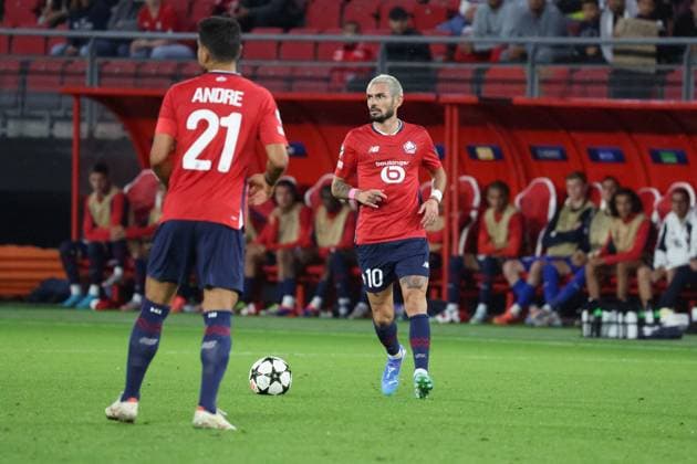 Rémy CABELLA (LOSC Lille) lors du match LOSC Lille vs Slavia Prague, Barrages Ligue des Champions, stade du Hainaut Valenciennes, le 20 août 2024 - photo Laurent Sanson Panoramic FOOTBALL : LOSC Lille vs Slavia Prague - Play-offs Barrages Ligue des Champions 20 08 2024 LaurentSanson Panoramic 